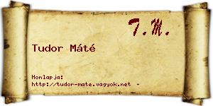 Tudor Máté névjegykártya